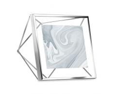 Umbra Prisma 10x10 cm Bilderrahmen-Wand-und Tisch Fotorahmen für Bilder, Kunstdrucke, Illustrationen, Graphiken und Mehr, Metall, Chrom, 10x10