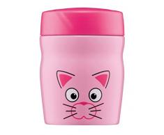 alfi foodMug - Thermobehälter für Essen, Edelstahl 350ml Pink Katze, Kinder Speisegefäß für Schule, Kindergarten, Spielplatz - auslaufsicher, BPA-Frei, 6 Stunden heiß, 12 Stunden kalt - 0637.101.035