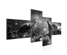 Bilder Galaxy Sterne Wandbild 200 x 100 cm Vlies - Leinwand Bild XXL Format Wandbilder Wohnzimmer Wohnung Deko Kunstdrucke Grau 4 Teilig - MADE IN GERMANY - Fertig zum Aufhängen 612441c