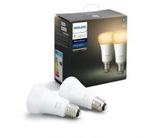 Philips Hue White Ambiance E27 LED Lampe Doppelpack,dimmbar, alle Weißschattierungen, steuerbar via App, kompatibel mit Amazon Alexa (Echo, Echo Dot)