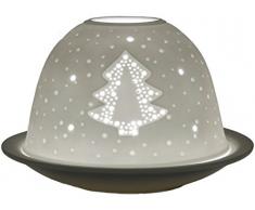 Himmlische Düfte Geschenkartikel GmbH Tannenbaum Windlicht, Porzellan, weiß, 12 x 12 x 8 cm
