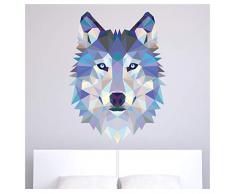 Sticker Origami | Wandaufkleber Wolf - Tapete Dekoration Raum und Wohnzimmer | 40 x 30 cm