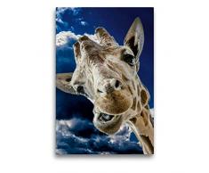 Premium Textil-Leinwand 50 x 75 cm Hoch-Format Giraffe | Wandbild, HD-Bild auf Keilrahmen, Fertigbild auf hochwertigem Vlies, Leinwanddruck von Elisabeth Stanzer