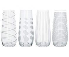 MIKASA Cheers Martinigläser, 290 ml, 4 Stück, Kristallglas, Silber, 230 ml, Set of 4