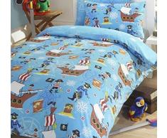 Kids Club Sea Piraten Bettwäsche Bettbezug und Kissenbezug-Set, Polyester-, blau, Single