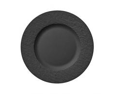 Villeroy & Boch - Manufacture Rock Speiseteller, 27 cm, Premium Porzellan, spülmaschinen-, mikrowellengeeignet, schwarz