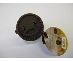 Birkmann 1010730510 Mini Plätzchen-Stempel Schaukelpferd Durchmesser 5 cm, Kunststoff, Grau, 5 x 3 x 2 cm