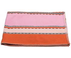 David Fussenegger Sylt Baumwolldecke Afrika Streifen, Baumwoll-Mischgewebe, Orange/grau, 200 x 140 cm