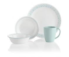 Corelle 3425 Delano Tafelservice aus Vitrelle-Glas, bruchfest, 16-teilig