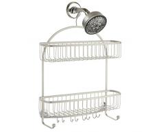 Interdesign 62085EU York Lyra Dusch-Caddy, Aufbewahrung für Shampoo, Conditioner, Seife, Extragroß, satiniert