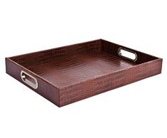 SIGNATURE HOME COLLECTION Tablett, Lederimitat, Braun