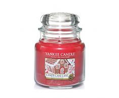 YANKEE CANDLE Candy Cane Lane Duftkerze im Glas, rot, 9.5 x 9.5 x 13.8 cm