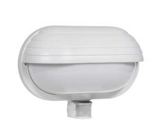 Maclean MCE33 Außen Wandleuchte mit Bewegungssensor Bewegungsmelder 60W 180° PIR Garten Lampe Lampenfassung Lampenhalter E27 (Weiß)