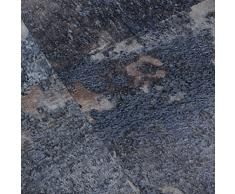 Klebefolie Industrial-Optik Rost blau Dekofolie Möbelfolie Tapeten selbstklebende Folie, PVC, ohne Phthalate, grau, 67,5cm x 1,5m, Stärke: 0,095 mm, Venilia 53140