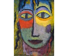 Legendarte Alexej von Jawlensky Frauenkopf Medusa Kunstdruck auf Leinwand, cm. 60x80