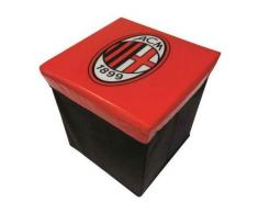 Milan AC Pouf mit Vereinswappen des AC, Polyester, rot, 31 x 31 x 33 cm