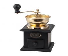 Home Kaffeemühle aus schwarzem Holz, Metall, Schwarz/Gold