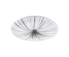 EGLO LED Deckenlampe Nieves, 1 flammige Deckenleuchte, Wandlampe mit Muster, Material: Stahl und Kunststoff, Farbe: silber, weiß, Ø: 51 cm