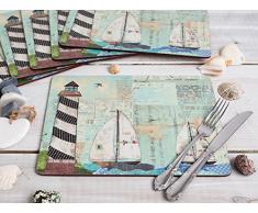 CREATIVE TOPS Tischset mit Korkunterseite, Meeresmotiv, 6 Stück