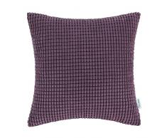CaliTime Kissenbezüge Kissenhülle Kissenbezug Komfortabler supersofter Cord-Mais beidseitig Wurfkissenbezug 66cm x 66cm tief violett
