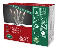 Konstsmide 6351-123 Micro LED Lichterkette / für Innen (IP20) / 24V Innentrafo / 20 warm weiße Dioden / transparentes Kabel