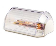 Cosmoplast Saturno Rechteckiger Kuchenteller, Kunststoff, Weiß/Transparent