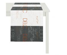 APELT Läufer, Polyester, Grau/orange, 44 x 140 x 0.5 cm