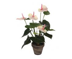 MICA Decorations Kunstpflanze, Polyester, Rosa, h40xd30cm