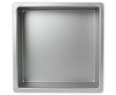 PME SQR163 Quadratische Backform aus eloxiertem Aluminium, 43.5 X 43.5 X 7.6 cm, Silver, 43.5 X 43.5 X 7.6 cm