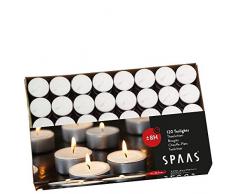 Spaas Teelichter Box, Paraffinwachs, Aluminiumbecher weiß, T 39 x H 22 mm