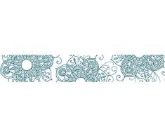 Myspotti mySPOTTIlook Zangtangel Petrol, 200x33cm Fensterfolie statisch haftend, Kunststofffolie, türkis transparent, 200 x 30 x 0,1 cm