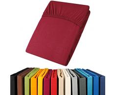 aqua-textil Viana Spannbettlaken 180x200 - 200x200 cm bordeaux rot Spannbetttuch Baumwolle