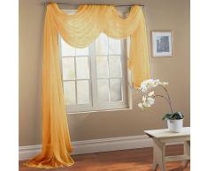 Querbehang Freihanddeko aus transparentem Voile, die ideale Ergänzung zu unseren Gardinen, 140x600, Gelb, 560