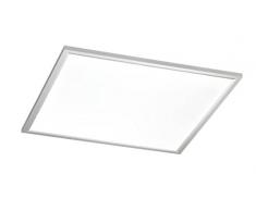 WOFI Deckenleuchte, Metall, Integriert, 36 W, Silber, 60 x 60 x 6 cm