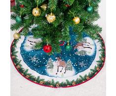 JCT Weihnachtsbaumdecke Weihnachtsdeko Weihnachtsbaum Rock 90CM Christmas Tree Skirt Christbaumständer Teppich für Weihnachtsschmuck Weihnachten Ornamente Deko