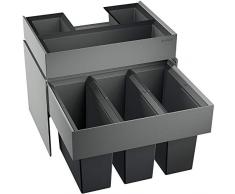 Blanco 518726 Select 60/3 Orga Abfalleimer Abfallsystem, Metall, Kunststoff, Schwarz, 40 x 56, 8 x 36, 1 cm