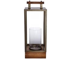 Better & Best Laterne ohne Glassockel, Maße 20,3x20,3x53,8 cm, Material: Holz/Metall, Schwarz, Einheitsgröße