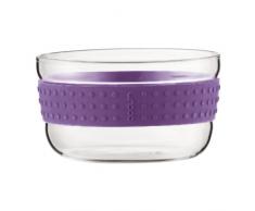 Bodum 11336-278 Pavina Salatschüssel aus Glas, mit Silikonring, Durchmesser 12,5 cm, Lila, 2er-Set