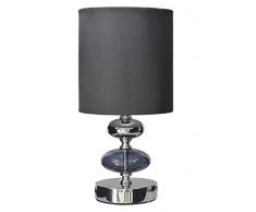 Näve Leuchten Stoff Tischleuchte Cairns, Metall, E14, 40 W, chrom, 29 x 15 x 29 cm