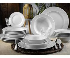 Mitterteich EKS18Y400 Eks, 18-teilig, Porzellangeschirr, Porzellan, Weiß