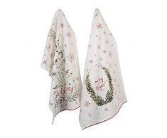 DII Holiday Velour Geschirrtücher, Noel, 18x28, Set of 2, 2