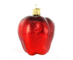 Old World Christbaumschmuck: Obstauswahl Glas geblasen Ornamente für Weihnachtsbaum Red Delicious, Apfel Rot glitzernd