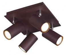 Trio Leuchten Deckenleuchte Marley 802430424, Metall rostfarbig, Rondel 4-flammig, exkl. 1 x GU10