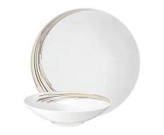 Seltmann Weiden 001.737660 Fashion Boston Tafelservice 12-teilig, Hartporzellan, Schwarz/Gold