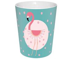 infinite by GEDA LABELS (INFKH) Becher Flamingo Punkte Porzellanbecher V-Mug, Porzellan, türkis/rosa, 8,5 x 8,5 x 10 cm