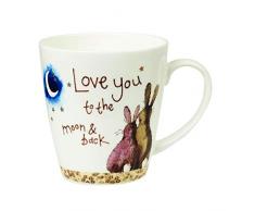 Alex Clark Becher AC Sparkle Cherry to The Moon and Back 360 ml OP STK 6, Bone China Porzellan, Mehrfarbig, 8,9 x 8,9 x 9,5 cm