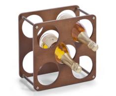 Zeller 13168 Weinregal für 5 Flaschen 1 Liter inklusive 4 Kunststoff-Verbindungsstücken, 30 x 30 x 17 cm