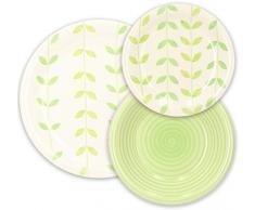 Tognana Tafelservice 18 Stück Botanic, Steingut, Grün