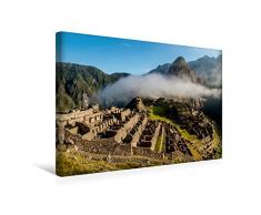 Premium Textil-Leinwand 45 x 30 cm Quer-Format Machu Picchu im Morgennebel | Wandbild, HD-Bild auf Keilrahmen, Fertigbild auf hochwertigem Vlies, Leinwanddruck von Jürgen Ritterbach