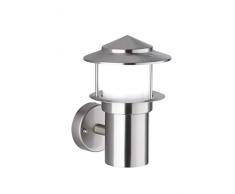 WOFI Außenwandleuchten, Kunststoff, Integriert, 7 W, Edelstahl Gebürstet Roh, 18 x 15 x 22 cm